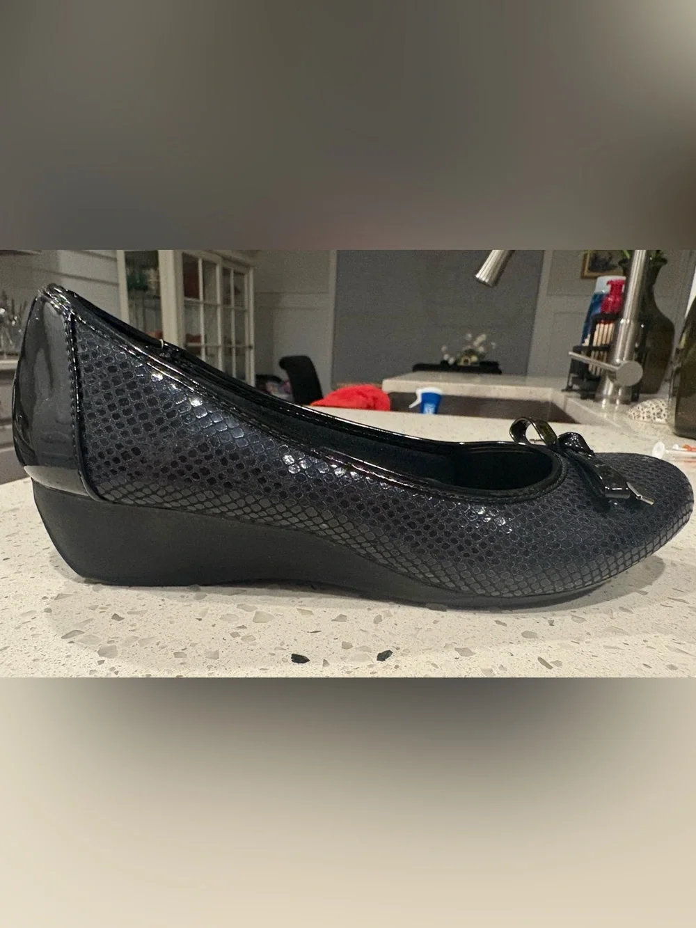 Karen Scott Casual Round Toe Wedge Pumps Black Size 7M